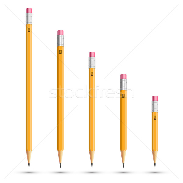 Ceruzák különböző hossz fehér üzlet iskola Stock fotó © iunewind
