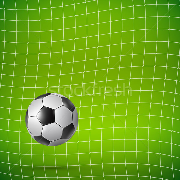 ストックフォト: サッカーボール · サッカー · 目標 · 緑 · ベクトル · 現実的な