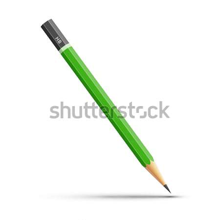 Detaillierte Bleistift grünen isoliert weiß Zeichen Stock foto © iunewind