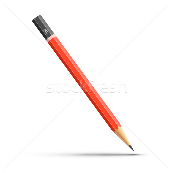 Detaillierte Bleistift rot isoliert weiß Zeichen Stock foto © iunewind