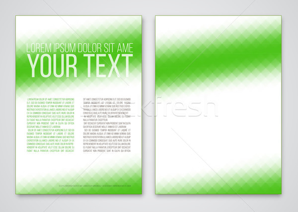 Streszczenie szablon trójkąt zielone broszura wektora Zdjęcia stock © iunewind