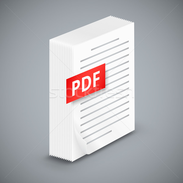 Papieru arkusza ikona pdf ikona duży Zdjęcia stock © iunewind