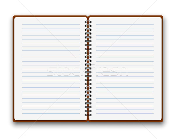 öffnen Notebook weiß Papier Sitzung Hintergrund Stock foto © iunewind