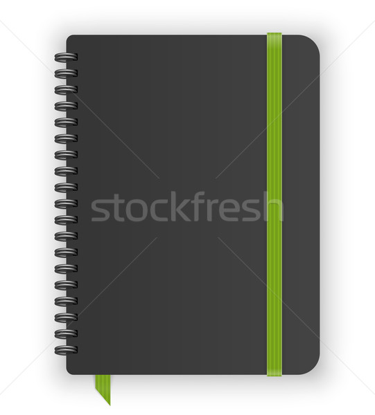 Notebooka zielone elastyczny zespołu spirali wektora Zdjęcia stock © iunewind