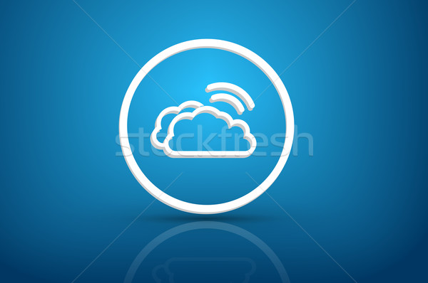 Felhők wifi szimbólum drótnélküli hálózat ikon Stock fotó © iunewind