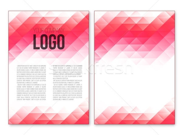 Vorlage abstrakten Dreieck Broschüre Design rot Stock foto © iunewind