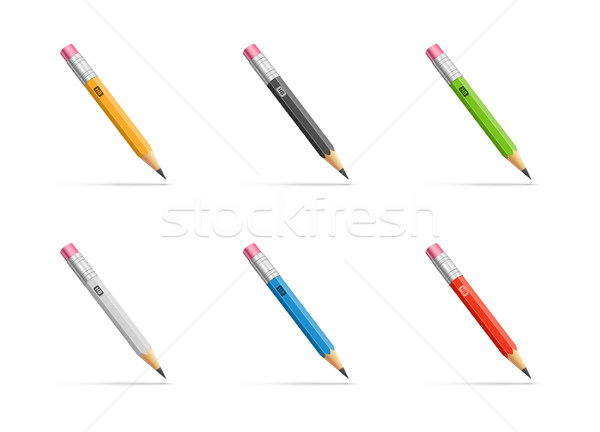 Ceruzák szett klasszikus terv vektor tárgyak Stock fotó © iunewind