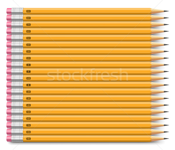 Ołówki zestaw pełny klasyczny żółty Zdjęcia stock © iunewind