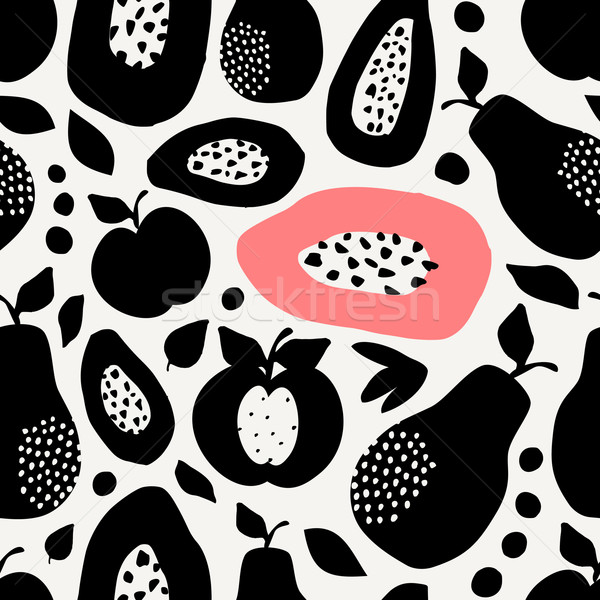 Végtelenített gyümölcs minta ismétlés almák körték Stock fotó © ivaleksa