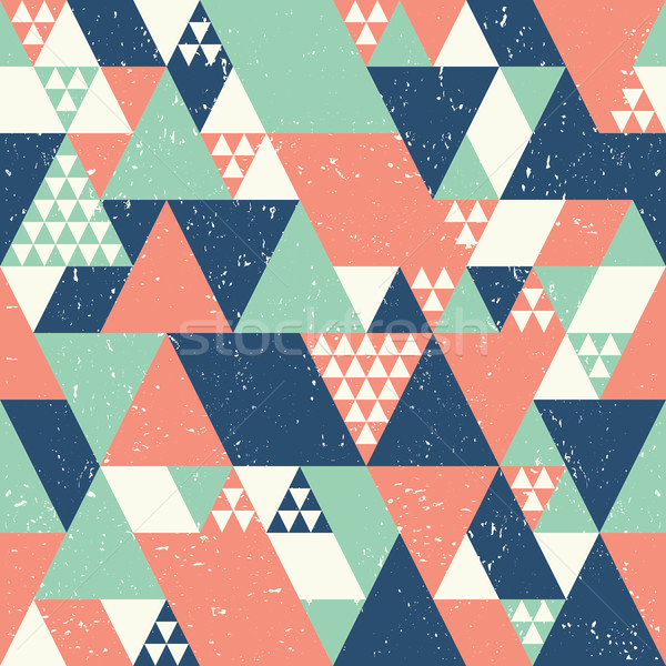 シームレス 幾何学的な 抽象的な 青 オレンジ 緑 ストックフォト © ivaleksa