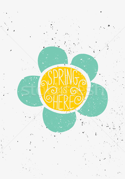 Hand Drawn Spring Flower Typographic Design Stock photo © ivaleksa