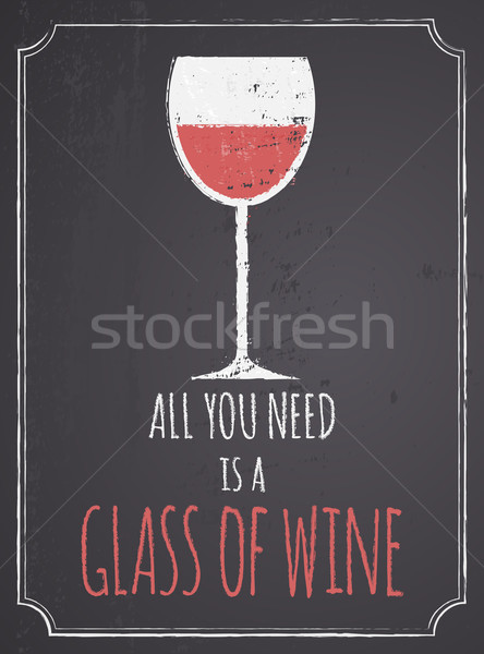Chalkboard Red Wine Design Stock photo © ivaleksa