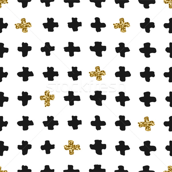 Stock photo: Hand Drawn Cross Shapes Seamless Pattern