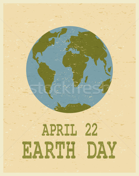 Dia da terra cartaz reciclado papel referência mapa Foto stock © ivaleksa