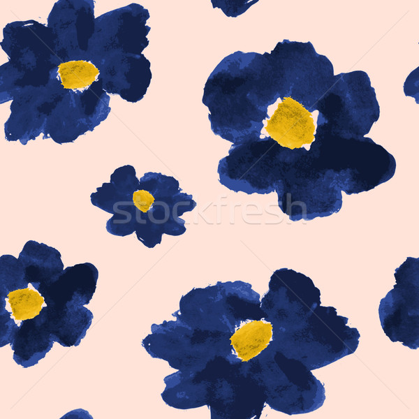 Hand Drawn Flowers Seamless Pattern Stock photo © ivaleksa