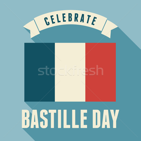 Bastille giorno design biglietto d'auguri francese Foto d'archivio © ivaleksa