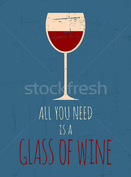 Retro Red Wine Poster Stock photo © ivaleksa