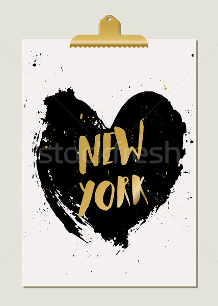 Black Heart New York Poster Stock photo © ivaleksa