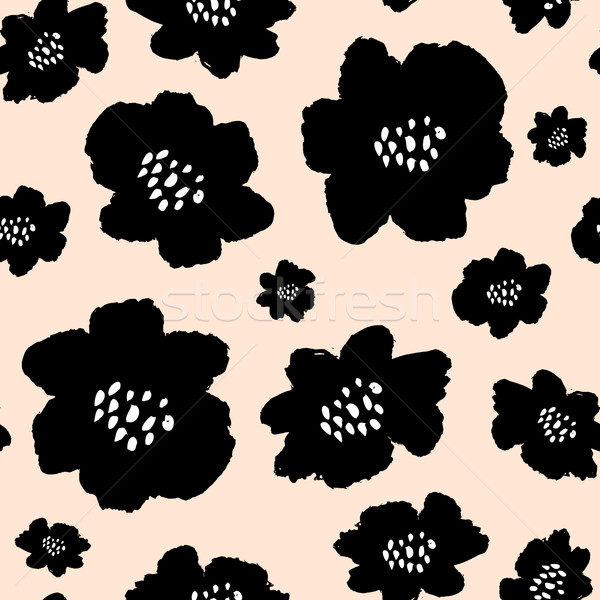 Hand Drawn Flowers Seamless Pattern Stock photo © ivaleksa