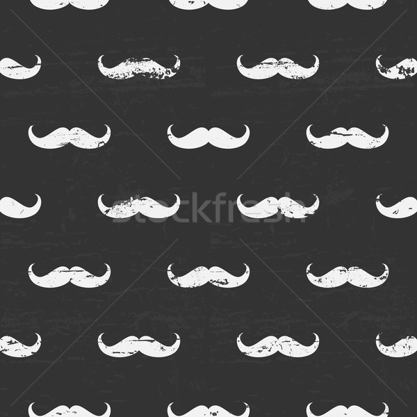 Sem costura bigode quadro-negro padrão bonitinho papel Foto stock © ivaleksa