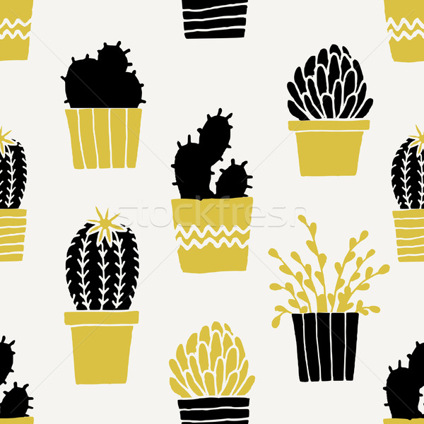 Cactus pattern senza soluzione di continuità ripetizione succulente Foto d'archivio © ivaleksa