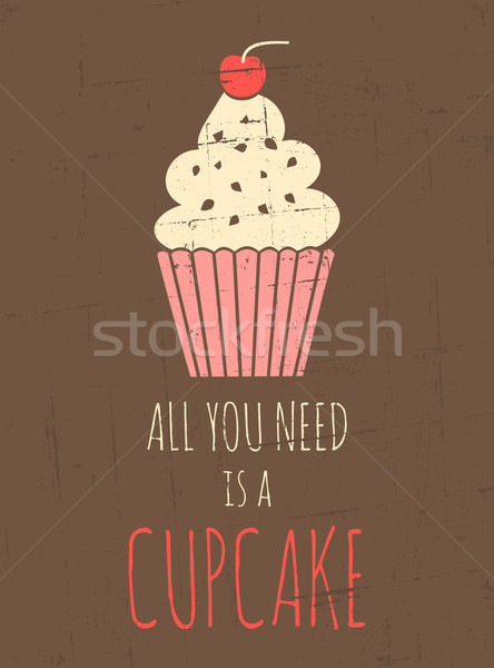Retro Cupcake Poster Stock photo © ivaleksa