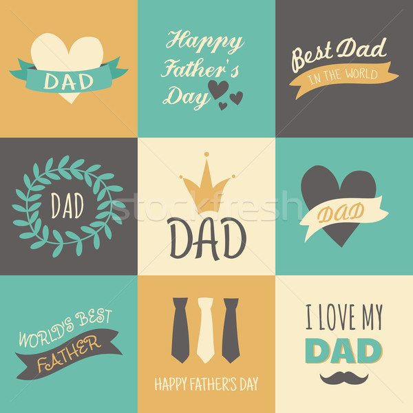 Father's Day Greeting Cards Collection Stock photo © ivaleksa