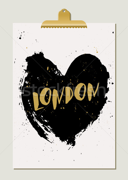 Black Heart London Poster Stock photo © ivaleksa