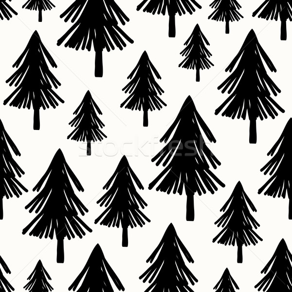 [[stock_photo]]: Motif · de · noël · modèle · Noël · arbres