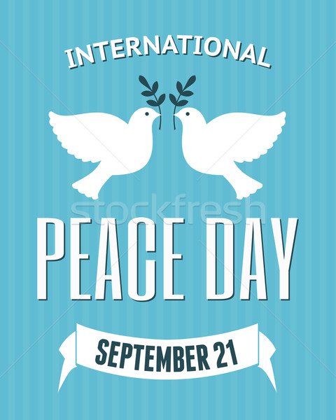 ストックフォト: 国際 · 平和 · 日 · ポスター · ヴィンテージ · 鳩