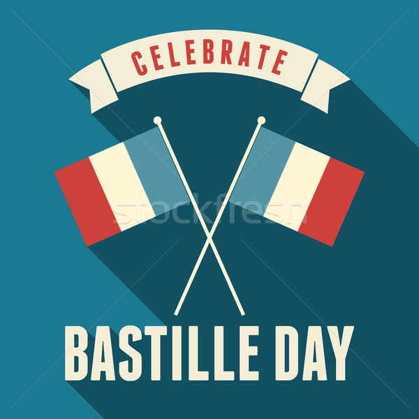 Bastille giorno design biglietto d'auguri francese Foto d'archivio © ivaleksa