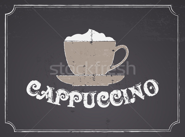 Stock photo: Chalkboard Cappuccino Design