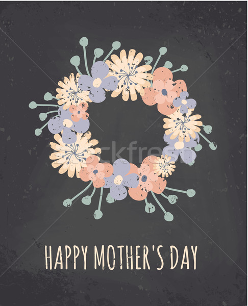 Wildblumen Tafel Grußkarte Stil Mütter Tag Stock foto © ivaleksa