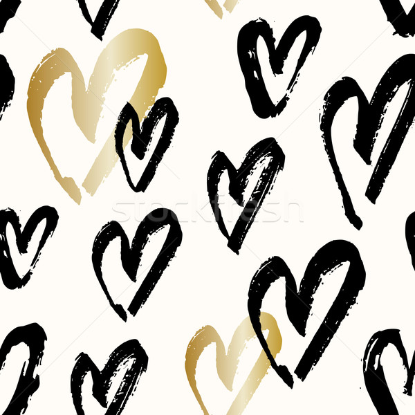 Hand Painted Hearts Pattern Stock photo © ivaleksa