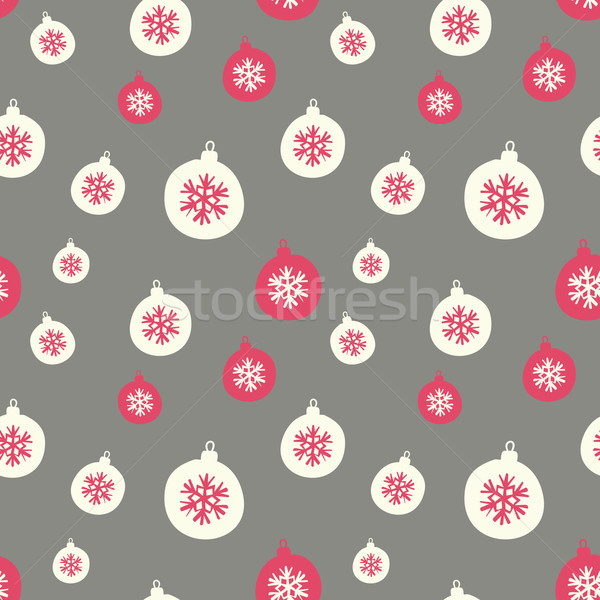 Sem costura teste padrão do natal estilo retro branco vermelho abstrato Foto stock © ivaleksa