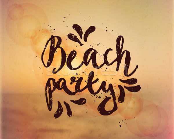 Beach Party Hand Lettered Design Stock photo © ivaleksa