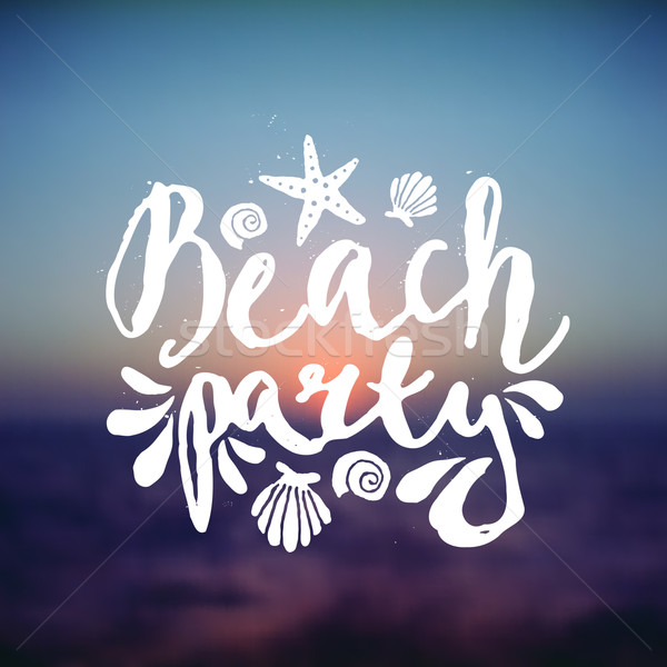 Beach Party Hand Lettered Design Stock photo © ivaleksa