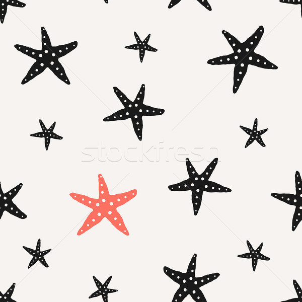 Hand Drawn Starfish Seamless Pattern Stock photo © ivaleksa
