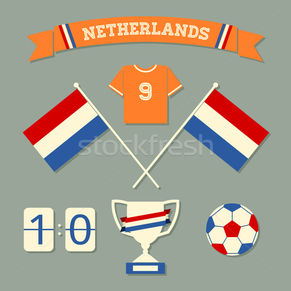 Pays-Bas football icônes ensemble design [[stock_photo]] © ivaleksa