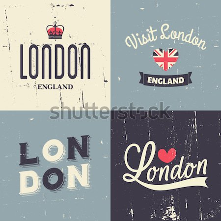 Londres cartes ensemble typographique design [[stock_photo]] © ivaleksa
