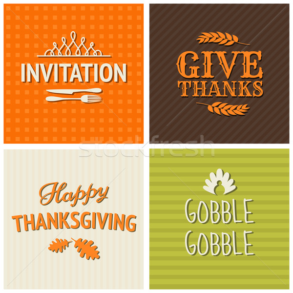 Thanksgiving Cards Collection Stock photo © ivaleksa