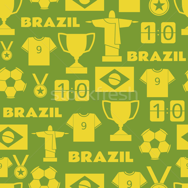 Brazil Football Seamless Pattern Stock photo © ivaleksa