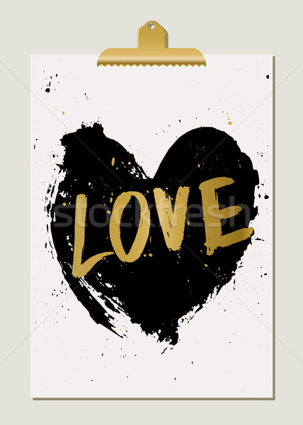 Black Heart Love Poster Stock photo © ivaleksa