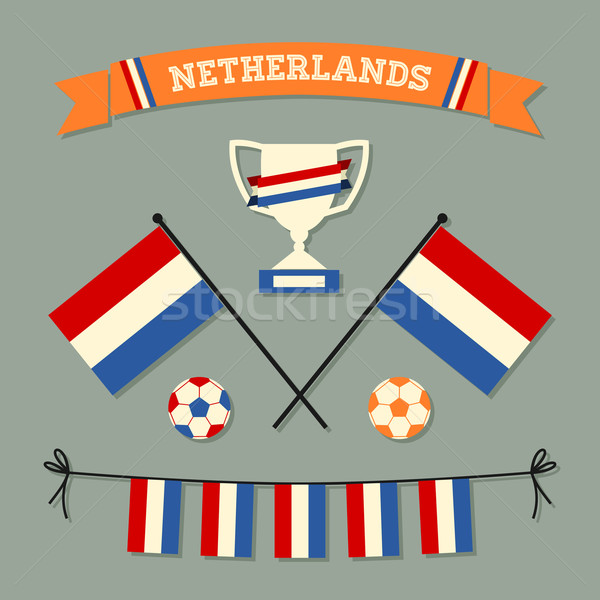 Foto d'archivio: Paesi · Bassi · calcio · icone · raccolta · set · design