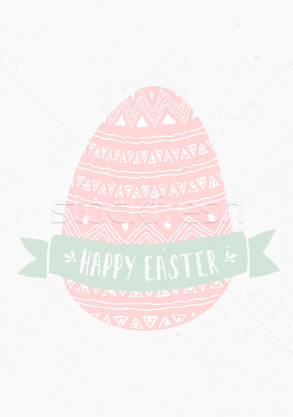Dessinés à la main Pâques carte de vœux modèle style œuf de Pâques [[stock_photo]] © ivaleksa