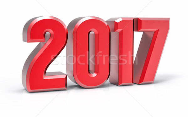 3D Isolated Red 2017 Year Stock photo © IvanC7