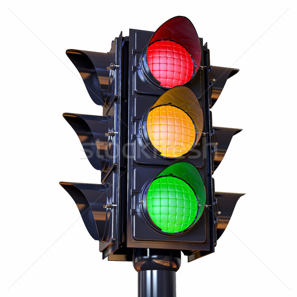 3D Isolated Traffic Light Illustration Stock photo © IvanC7