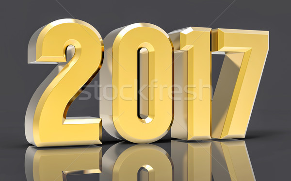 3D Isolated Gold 2017 Year Stock photo © IvanC7