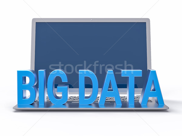 3D Silver Big Data Word Stock photo © IvanC7