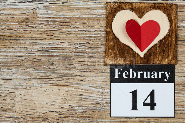 stock photo: february 14, valentines day, heart from red paper